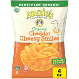 Annie's Organic Cheddar Cheesy Smiles – Portable Single Serve Snack for Road Trips, 4 oz Box