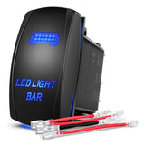 Nilight 90001B Blue LED Rocker Switch – 5Pin On/Off Switch for Overland Rigs, Jeeps, and Off-Road Cab Lighting