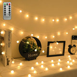 ZIMINGU LED Ball String Lights – Thoughtful Housewarming Gift for Women and Mom, Cozy Warm White Bedroom Fairy Lights with Remote