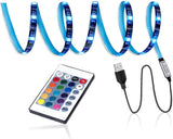 SMY USB LED Strip Light – Home Office Desk Bias Lighting for Computer Workstations, Cuttable RGB Backlight for 32-46 inch Monitors