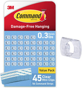 Command Clear Light Clips for Cozy Home Ambiance, No-Damage Wall Mount for Fairy Lights