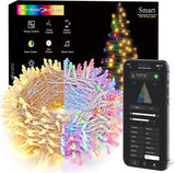 BrizLabs Color Changing Smart Christmas Lights – Patio and Backyard Outdoor String, 98ft 300 LED IP44 Waterproof Music Sync Lights