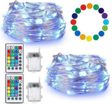 TenSteed Waterproof Fairy Lights 2 Pack – Patio String Lights for Outdoor Dining, 50 LED Copper Wire with Remote