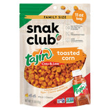Snak Club Tajin Toasted Corn – Portable Travel Snack for Road Trips, Resealable Chili-Lime Corn Nuggets 11 oz