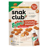 Snak Club Tajin Crunchy Peanuts – Road Trip Snack with Chili Lime Flavor and Resealable 10.5 oz Travel Pouch