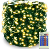 Decute 164ft Christmas String Lights – Thoughtful Birthday Gift for Mom, Green Wire Starry Lights with Timer and Remote