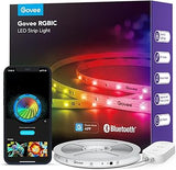 Govee RGBIC LED Strip Lights – Cool-Touch, Flame-Free Bedroom Lighting for Kids and Teens, App Timer, 16.4ft