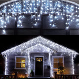 LuminaGlow Icicle Curtain Lights – Cozy Living Room Aesthetic, 32ft 400 LED Hanging Backdrop with 8 Modes