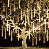 TW SHINE Child Safe Christmas Meteor Shower Lights 7V Low Voltage, Blue LED Snowfall Tubes for Kids Room and Playroom