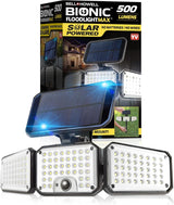 Bionic Solar Flood Light 2-Pack – Tool-Free Solar Light with Clean 3-Head Profile for Modern Exteriors