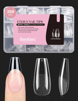 Beetles Gel Nail Tips Flat-X – Clean Coffin Press-On Nails for Intentional Beauty Routines, 16 Pre-Numbered Sizes for a Fuss-Free Custom Fit