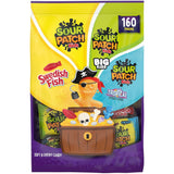 SOUR PATCH KIDS & SWEDISH FISH Halloween Candy – 160 Pre-Sealed Bags for Front Porch, Doorway, and Outdoor Candy Stations