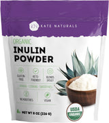 Kate Naturals Organic Agave Inulin Powder – Gentle Prebiotic Fiber for Smoothies, Yogurt & Mindful Wellness Routine