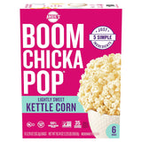 Angie's BOOMCHICKAPOP Lightly Sweet Kettle Corn Microwave Popcorn, 6-Count 3.29 oz Bags – Quick Office Snack for Desk Breaks and Shared Break Rooms