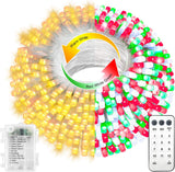 Brightever 100 LED Twinkle Lights Warm White & Multicolor Battery Strand for Bedroom Aesthetic & Holiday Tree Styling