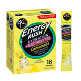 4C Energy Rush Electrolyte Sticks – Thoughtful Wellness Gift for Busy Friends and Family, 18ct Lemonade