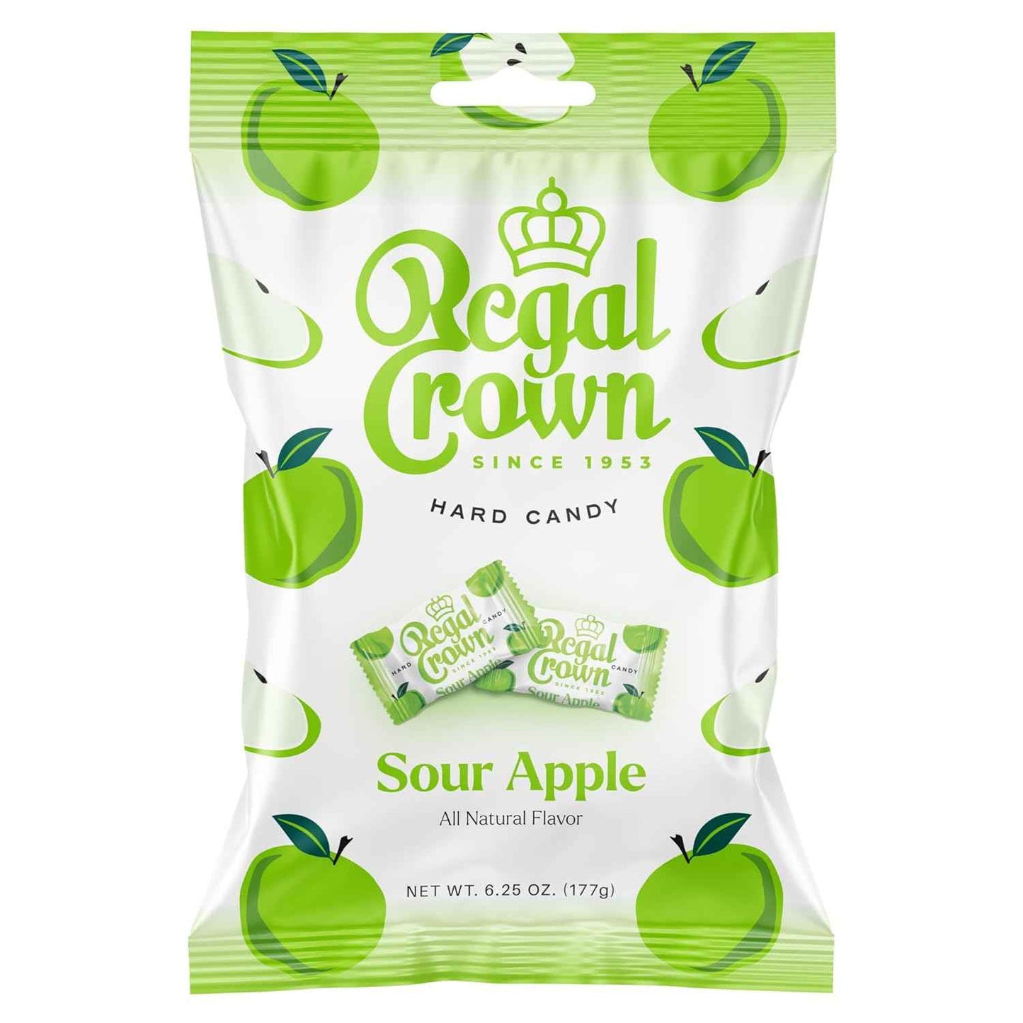Regal Crown Sour Lemon Hard Candy – Kids Lunchbox Treat, Individually Wrapped British Sweets with No Artificial Colors (6.25 oz)