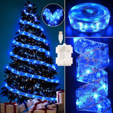 Otomix 66ft Sheer Ribbon Garland Lights – Clean Understated Christmas Decor for Modern Minimalist Home