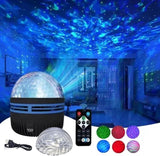 LUMENA Modern Round Aurora Projector – Ambient RGB Mood Lamp for Bedroom and Living Room Decor with Dual Patterns