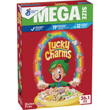 Lucky Charms Gluten Free Cereal with Marshmallows – Fun Kids Breakfast for the Family Table, Limited Edition Jumbo Rainbows, Mega 26.1 oz Box