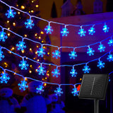 Brightown Solar Snowflake String Lights – Flameless, Cool to the Touch Lighting Safe for Kids, Pets and Bedrooms