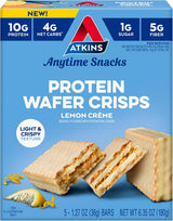 Atkins Chocolate Crème Protein Wafer Crisps – Gym Bag Recovery Snack, 10g Protein Post-Workout Treat