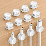 Lamicall 1s Lock Cord Organizer - Practical Housewarming Gift for Him and Her, Adhesive Spring Cable Clips, 8-Pack, White