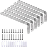 LSK Heavy-Duty L Brackets for Floating Shelves — DIY Woodworking & Garage Storage Build Kit, 6-Pack, Black