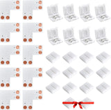 JACKYLED Solderless LED Strip Connectors for Kid-Safe Bedroom and Play Area RGB Lighting, No Iron Required