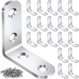 SleekFix L Bracket Corner Brace Set - Heavy-Duty 20 Pack for Sturdy Home Office Desks, Workstation Shelves and Study Corner Builds