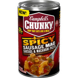 Campbell's Chunky Spicy Sausage Mac Soup, 18.8 oz Can – Heat-and-Eat Office Breakroom Meal with 18g Protein to Power Through the Workday