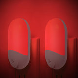 LumiRed Flameless Red Night Light for Safe Nighttime Navigation, Hallway and Bathroom Plug-in 2-Pack