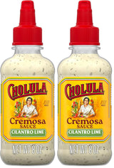 Cholula Cremosa Cilantro Lime – Kid-Friendly Mild Taco Sauce for Lunchboxes, Nachos & Breakfast Burritos, Flip-Cap 8 oz