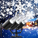 Lumora Glow Dual-Head Snowfall Projector – All-Weather Patio and Garden Display for Winter Gatherings