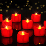 Homemory Flameless LED Tea Lights – Black Drip Halloween Candles Safe for Kids' Playrooms, Daycare & Trick-or-Treat Stations