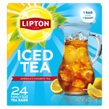 Lipton Unsweetened Iced Tea Bags – Zero Calorie Wellness Drink for Mindful Home Brewing, 24 Family Size Quart Bags