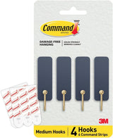 Command Medium Wire Hook Simple Adhesive Hooks for Capsule Wardrobe Closets, Neutral Rosemary Finish