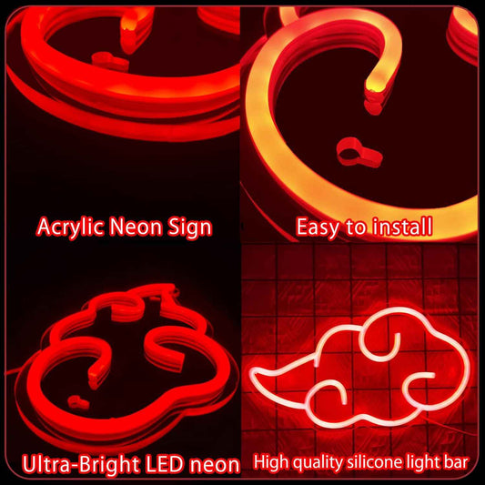 Dleouly LED Cloud Neon Light – Child Friendly Wall Decor for Teen Gaming Setup, No Heat No Flame Dimmable Light