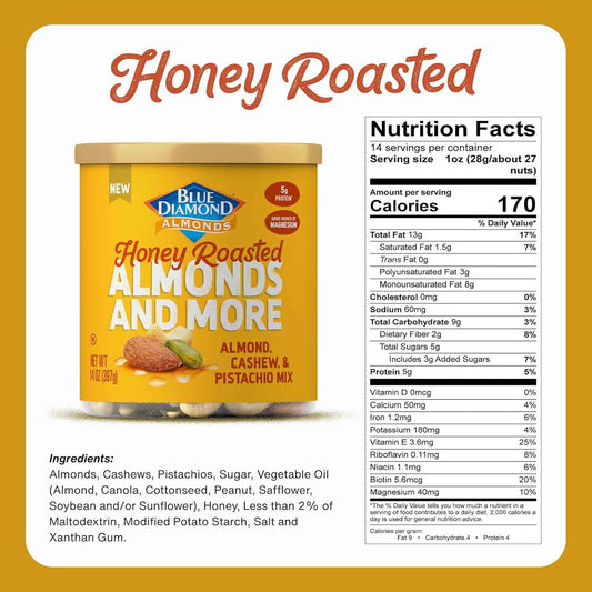 Blue Diamond Almonds Mixed Nuts – Desk Snack for Work From Home Focus and Office Productivity
