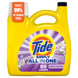 Tide Simply Laundry Detergent Safe for Nursery and Playroom Laundry, Berry Blossom Scent, 168 fl oz