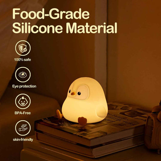 ATSUI Penguin Night Light – Calming Silicone Lamp for Bedtime Ritual, Warm Dim Light for Relaxation and Mindfulness