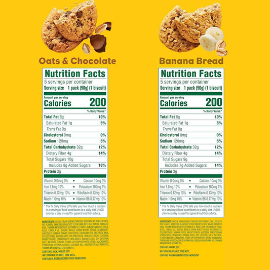 belVita Banana Bread & Oats & Chocolate Biscuit Bars – Portable Mid-Morning Desk Snack to Beat the 10am Crash