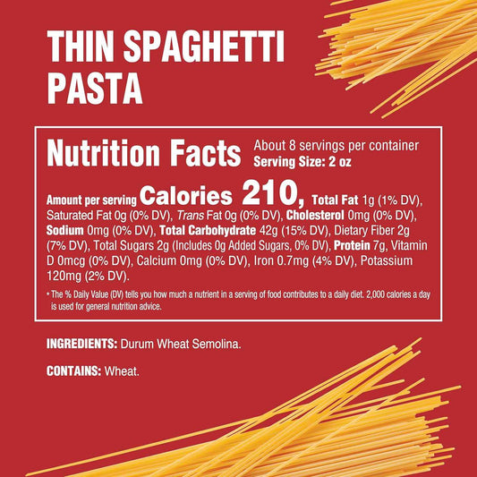 Rao's Homemade Spaghetti Pasta – Clean Two-Ingredient Pasta for Wholesome Home Cooking, 16 oz