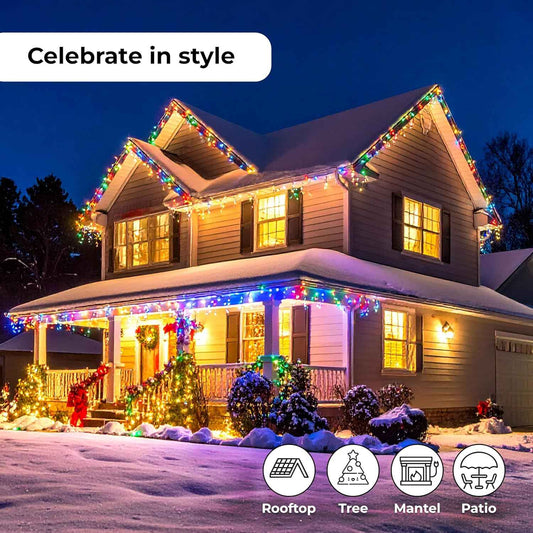Holiday Bright 100 ct Multicolor String Lights – Cool-to-Touch Kids Room and Dorm Decor with No Flame or Heat