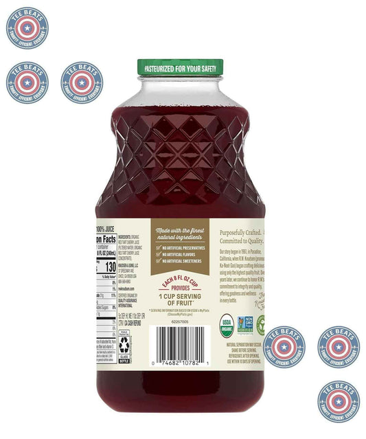 R.W. Knudsen Family Just Tart Cherry Juice – Kid-Friendly Family Breakfast Drink, 32 oz No Artificial Flavors