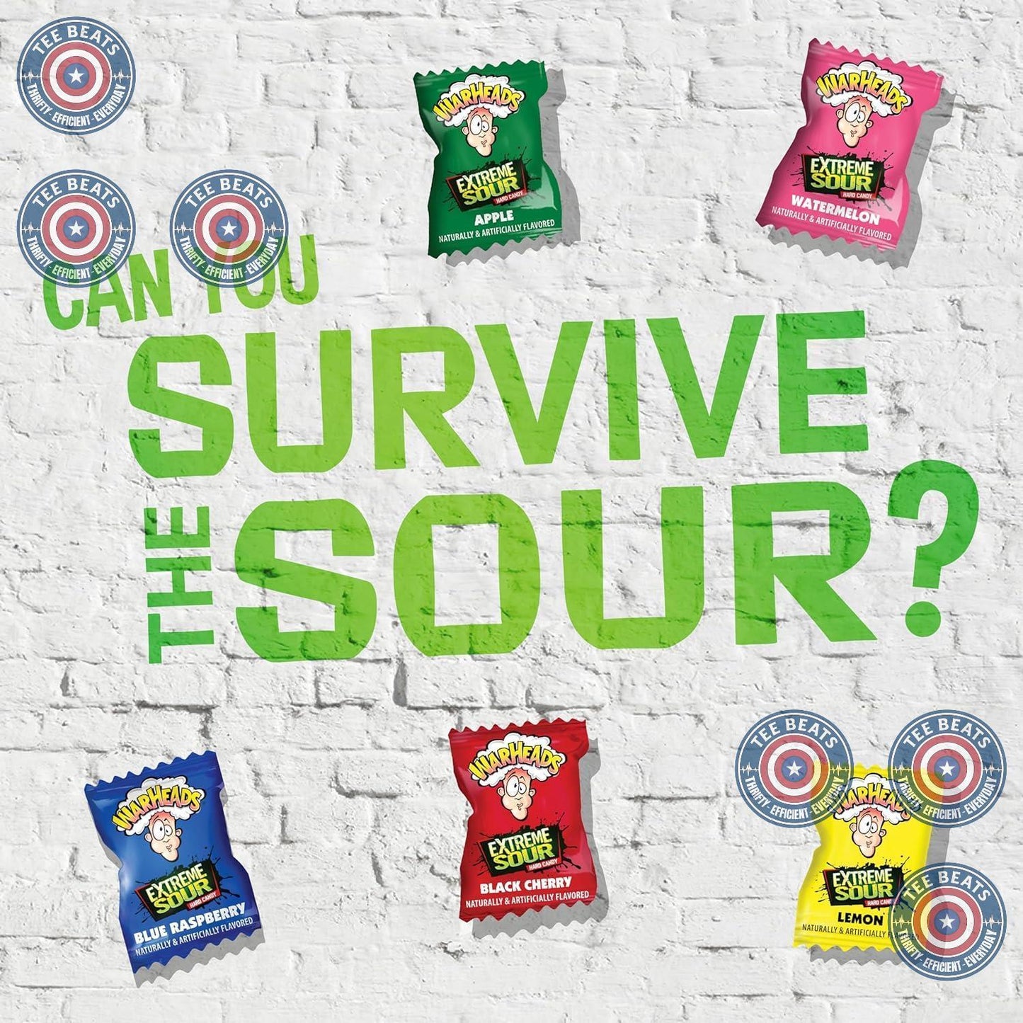 WARHEADS Extreme Sour Hard Candy Variety Pack 2 oz Bag After School Treat for Kids Backpacks and Playdates