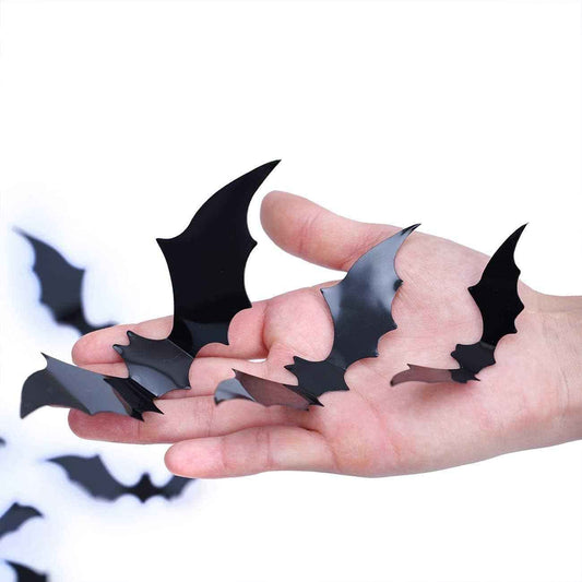 DIYASY Outdoor Bat Wall Decals 120 Pack Weatherproof PVC Halloween Decor for Front Door Entryway and Garden Party
