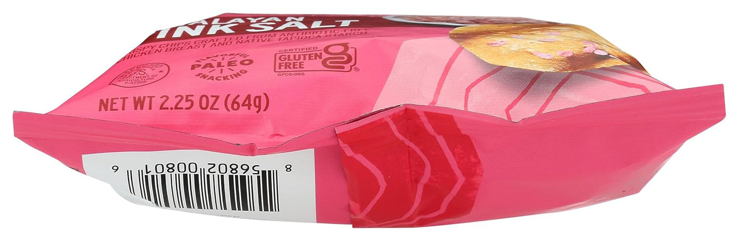 WILDE BRANDS Himalayan Pink Salt Chicken Chips – High-Protein Lunchbox Snack for Kids and School, 2.25 oz Pouch