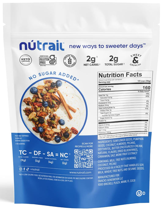 zero added sugar, sweetened with erythritol and monk fruit extract