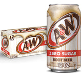 A&W Zero Sugar Root Beer Soda, 12 fl oz cans (12 pack) – Kid-Friendly Root Beer for Lunchboxes, Playdates, and Afternoon Snacks